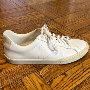 VEJA ESPLAR LEATHER WHITE SHOES, Size US 11.5 EUR 45